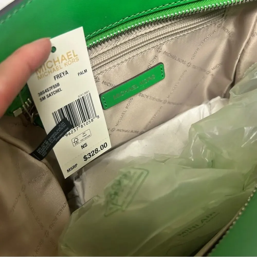 Michael Kors Freya Green Crossbody Top Handle Small Tote Bag Purse Satchel NWT